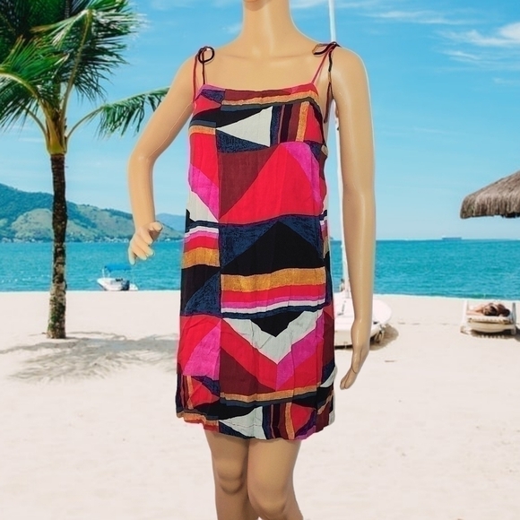 Billabong geometric multi color beach dress - Picture 1 of 8